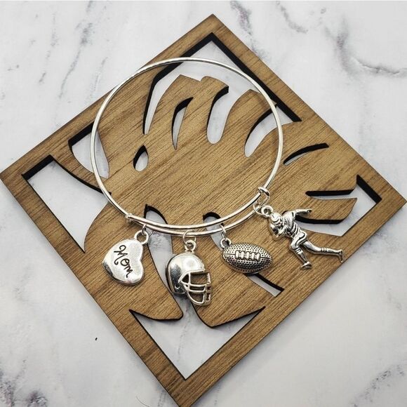 Football Mom Expandable Charm Bracelet - Picture 6 of 13